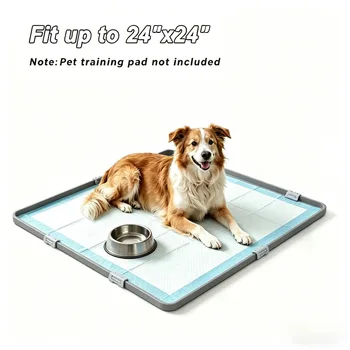 Supporto per Tappetini Igienici per Cani con Bordi Rialzati, Antiscivolo e Antisgocciolamento, Vassoio per Addestramento Cuccioli, Protezione per Pavimenti, Vassoio per Toilette per Animali