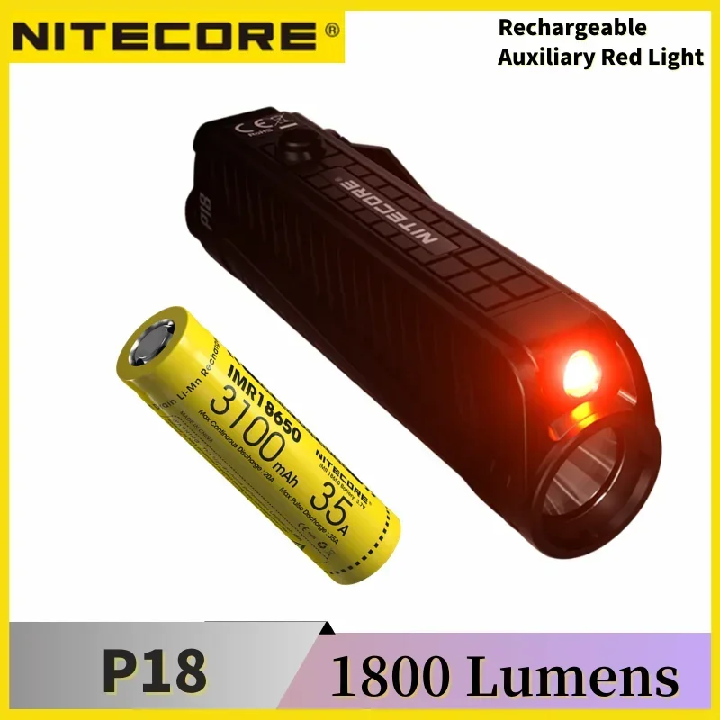 

NITECORE P18 Tactical Flashlight XHP35 HD 1800 lumen beam throw 182 meters search reacue light With 18650 Battery