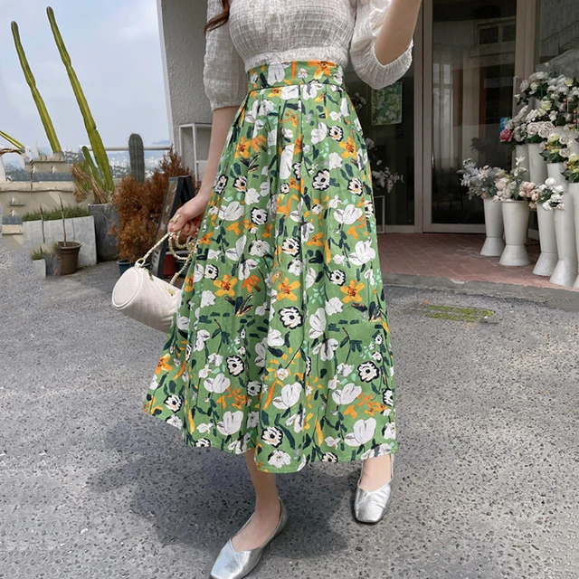 france vintage flower skirt.