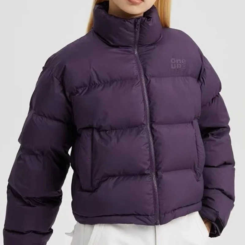 

Fashionable embroidered cotton coat women 2024 winter new American trendy casual simple solid color cotton coat aesthetic urban