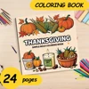 24 Page Art Coloring Book For Adults And Teens THANKSGIVING Theme SIMPLE BOLD Graffiti Painting Drawing For Relaxation Gift 1