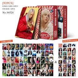 Billie Eilish Style Celebrity Mini Photo Card Collection - 92 Pcs Premium Fan Collectible Set, Postcards & LOMO Cards (1)