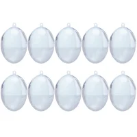 10 Pcs Egg Decoration Box Fillable Foam Balls Transparent Pendants Easter Party Supply 1