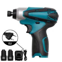 12v impacto chave de fenda elétrica sem escova martelo elétrico furadeira de energia mini sem fio 110n. m dc bateria de lítio íon casa diy keyl