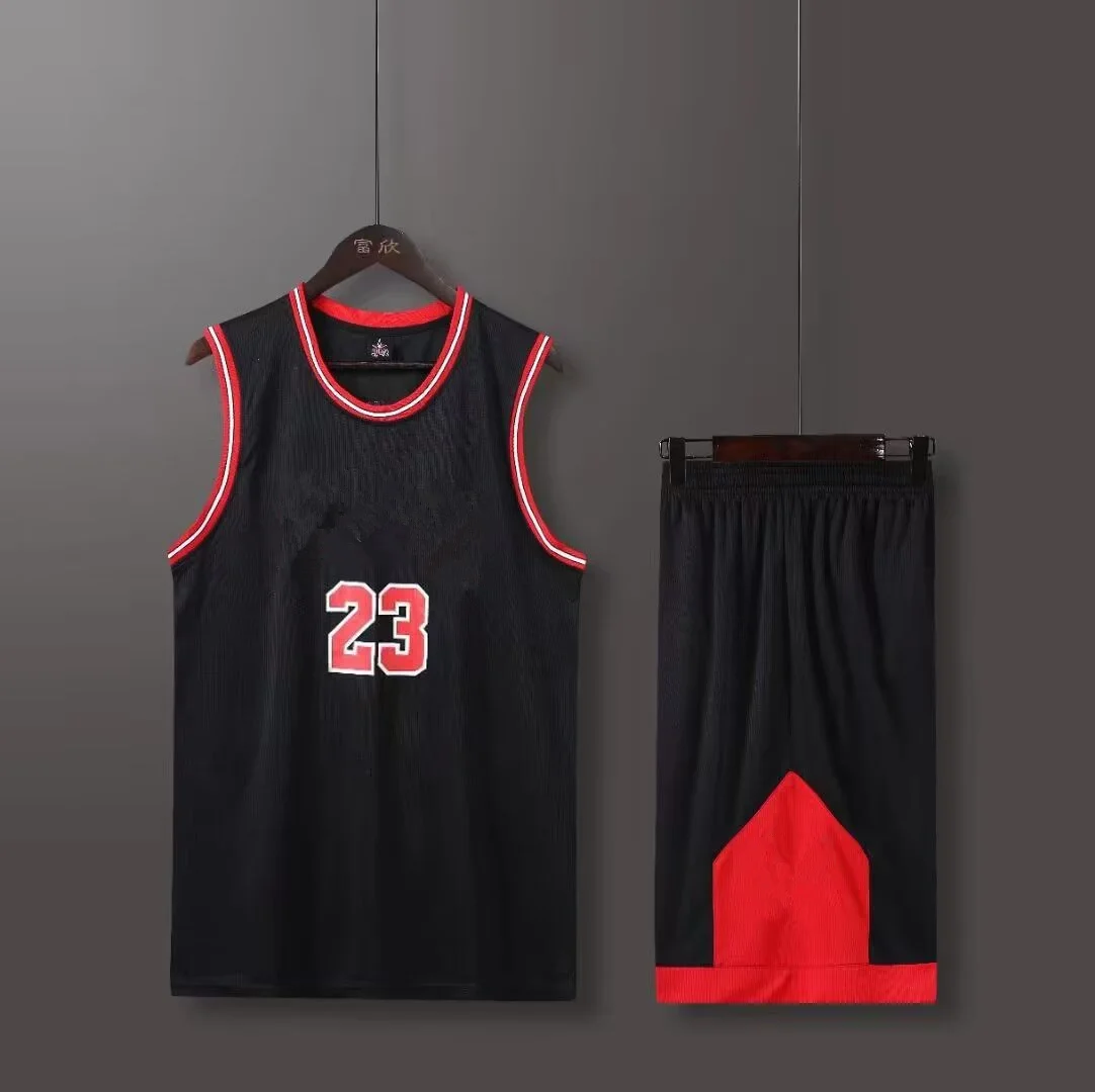 Kids Sports Suit Men Sports Suit Men's sports kit American JORDAN Fans Basketball Jerseys Men and kids game team shirt training Vest and shorts