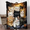 Cats Playing With Mobile Phones, Flannel Blankets, Many Cats, Office Nap Blankets, Fluffy Sofa Blankets, All Season Air Conditio 5