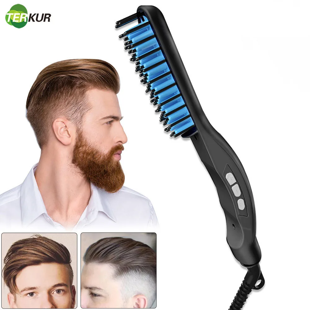 

Hair Straight Brush Beard Comb Men Women Anti-scald LCD Brushes Ceramic Roll Hot Combs ener 360 Rotatable