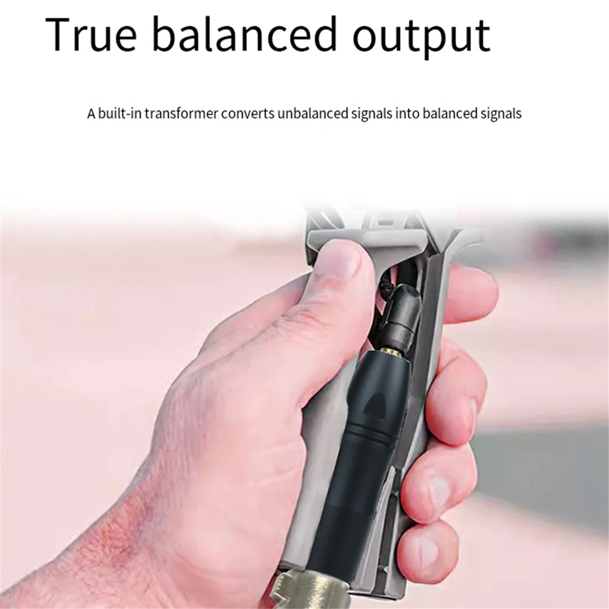 A42T 3.5mm TRS Female Socket to Male XLR Balanced Adapter, Audio Adapter Phantom Power is Converted to 3-5V Plug-in Power