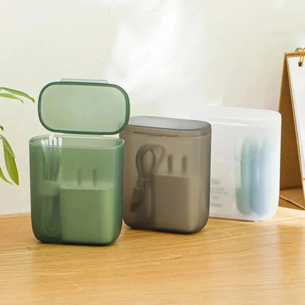 Portable Cable Storage Box Wound Headphone Charger Drawer Sorting Boxes Cover