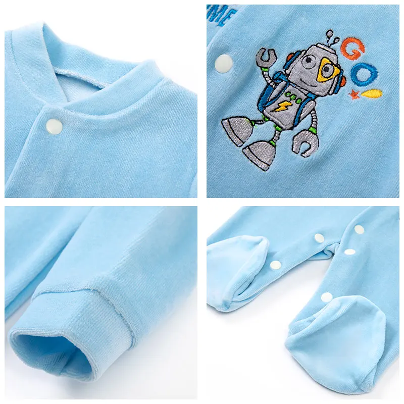 Baby Rompers Boys Girls Bodysuits Newborn Baby Footies Cartoon Pattern Soild Jumpsuit Breasted Clothes 0-9 Months Toddler baby jumpsuit