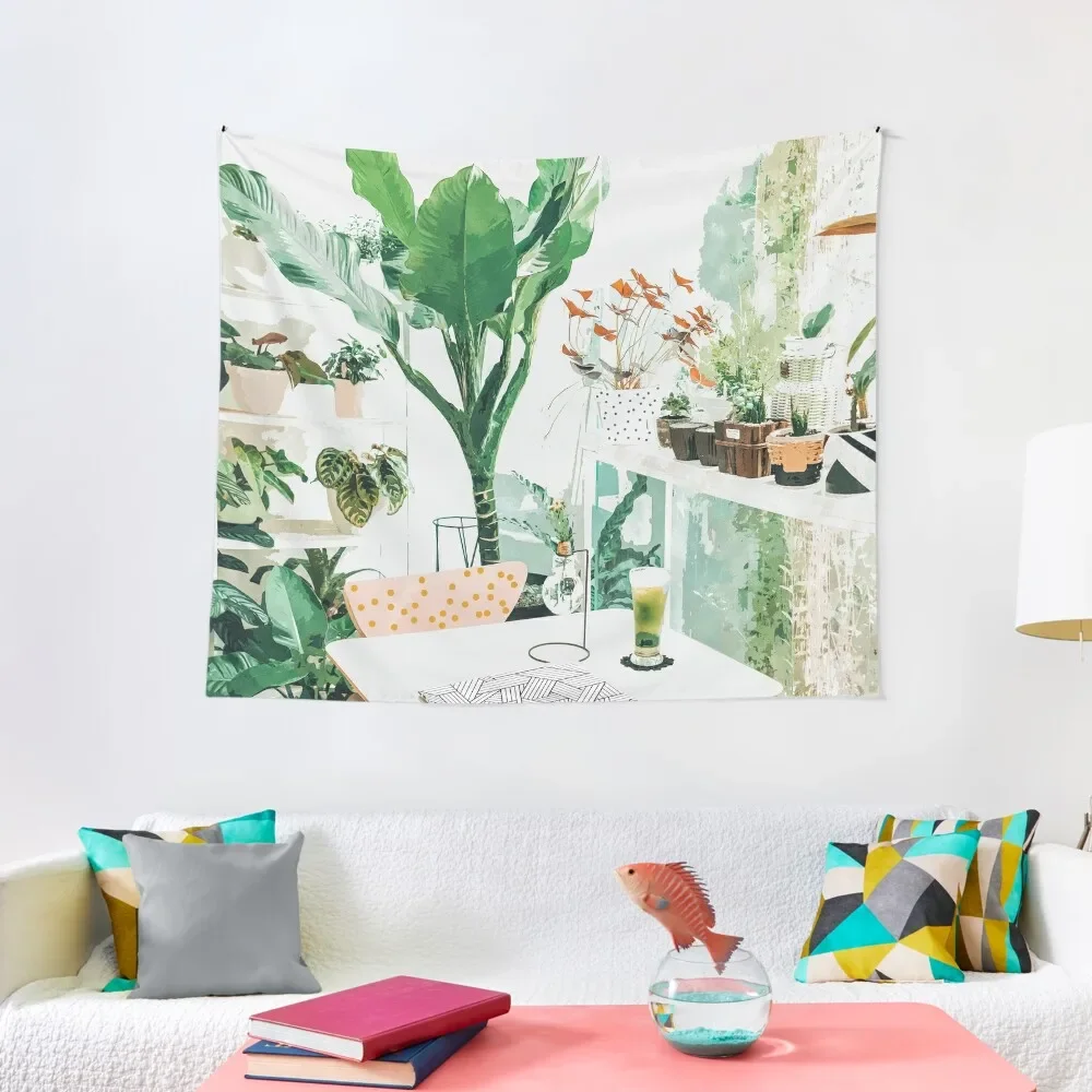 

Junglow, Urban Jungle Botanical Home decor, Tropical Plants Interior Design Plant Lady Painting Tapestry Art Mural Tapestry