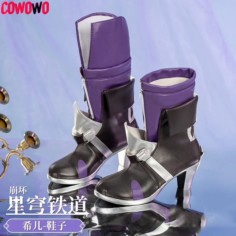 

COWOWO Honkai: Star Rail March 7th/Seele Vollerei Cosplay Shoes Leather Boots Universal Combat Unisex Role Play Use Accessories