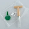 New Sow Dibber Stainless Steel Hand Dibber w/ Wooden Handle Outdoor Loosen Soil Accessory Dibber Bulb Planter w/ Seed Dispenser 1