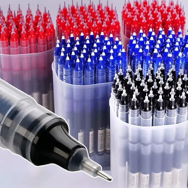 10pcs/set Straight Liquid Gel Pen Quick-drying, Large-capacity 0.5mm 10 Colors Ink for Writing School Office Stationery Supplies 1