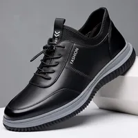 New Men Shoes PU Leather Lightwear Sport for Man Shoe Breathable Lace Up Comfortable Running Casual Shoes Outdoor Male Sneakers 1