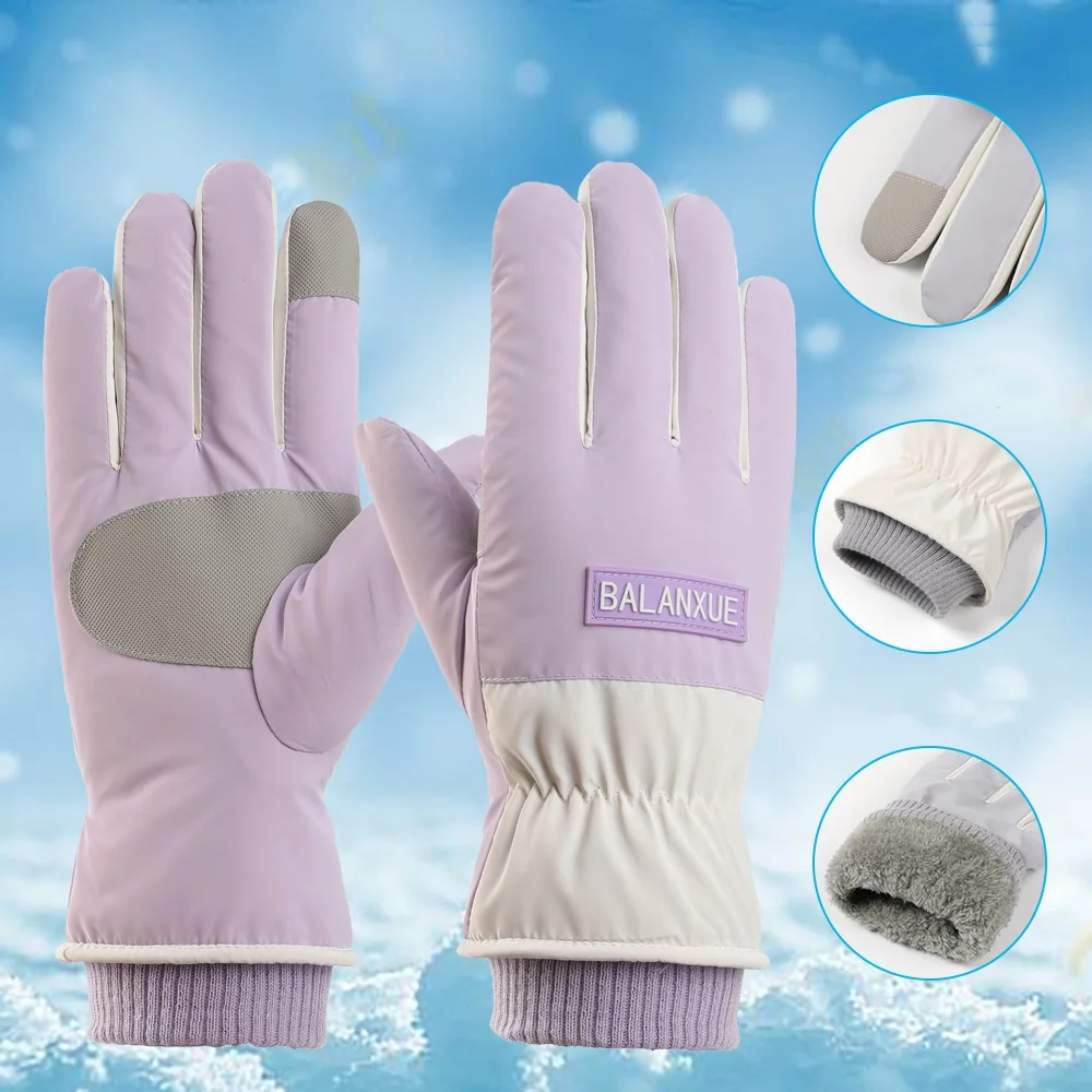Winter Ski Gloves Men Waterproof Warm Snowmobile Gloves Women Thicken Thermal Snow Gloves With Touchscreen Function 4