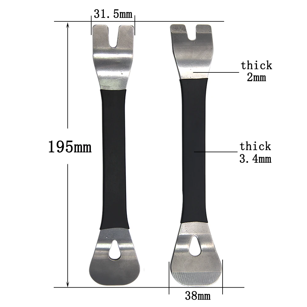 Stainless steel pry plate buckle driver for car modification removal of audio navigation center console interior door panel tool 2