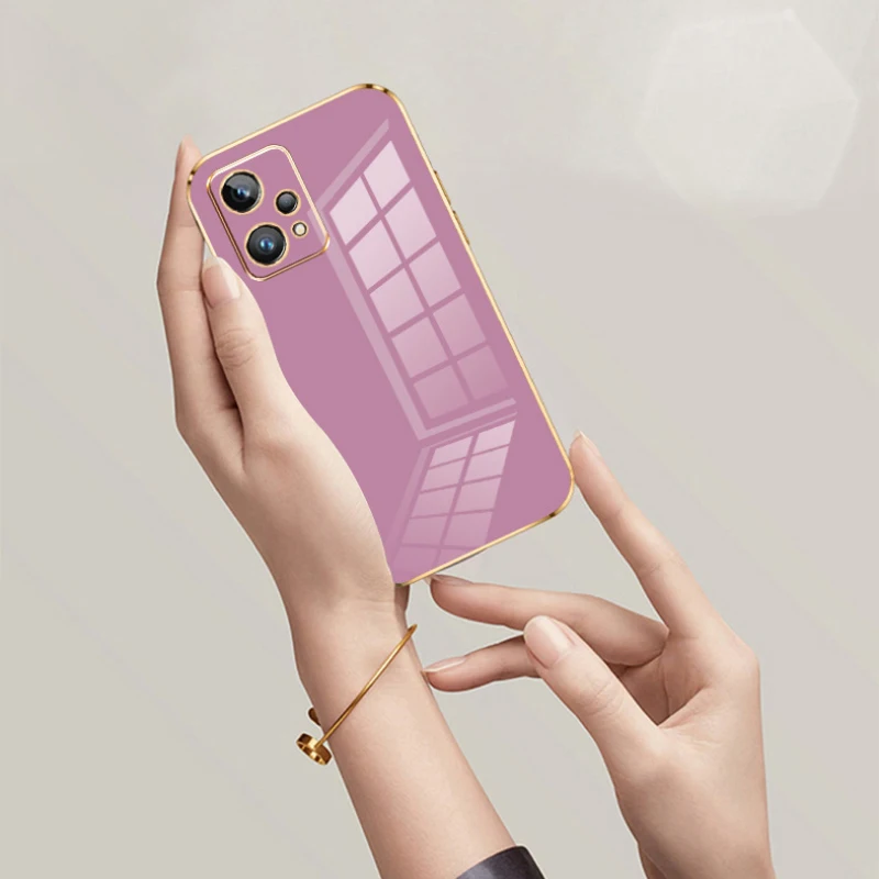 Luxury Square Plating Shockproof Back Cover Phone Case