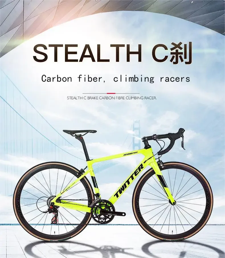 La Nuova Bici Da Strada 700C In Fibra Di Carbonio D'Assalto Witter 24 Velocità Downhill Racer. Freno A Sgancio Rapido Facile