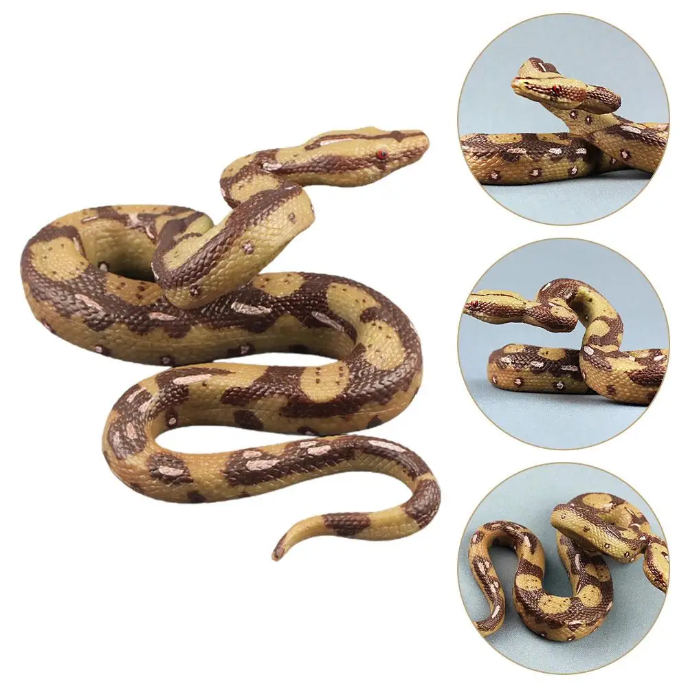 Realistic Fake Snake Toy Rubber Gag Toys Python Snake Action Figure for Halloween Prank Props High Simulation Model