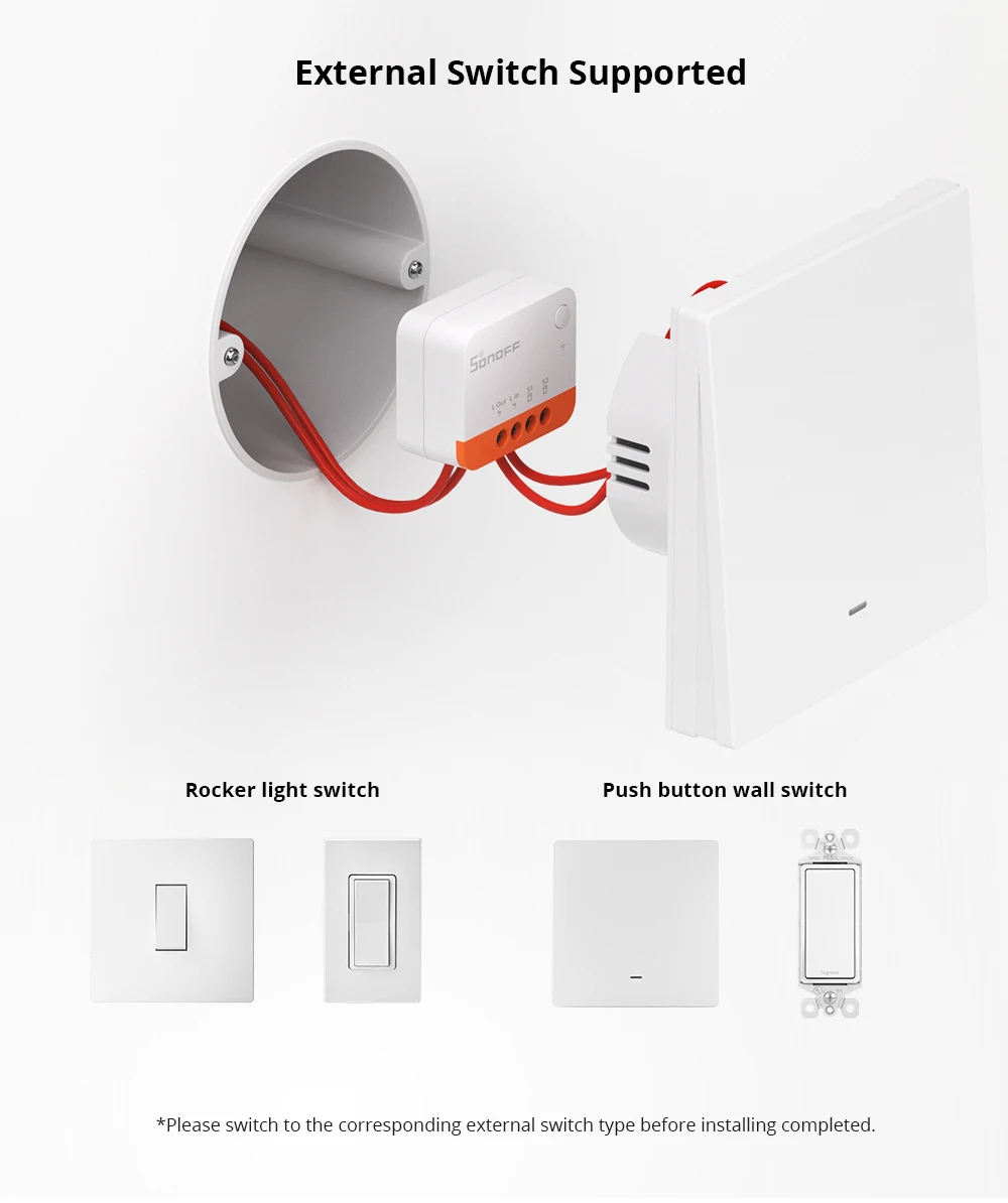 SONOFF-Zigbee Interruptor Elétrico Inteligente, ZBMINI-L2, Sem Fio