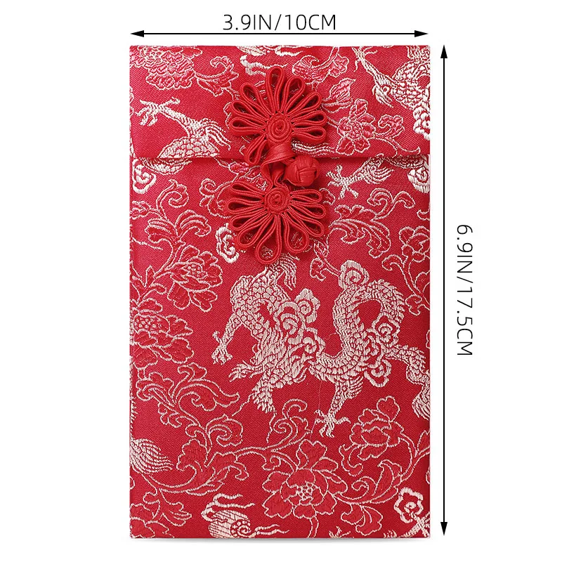 Dragon and Phoenix Red Packets Wedding Engagement Gift Money Bag Brocade Red Envelope Spring Festival New Year Gift 2025 CNY