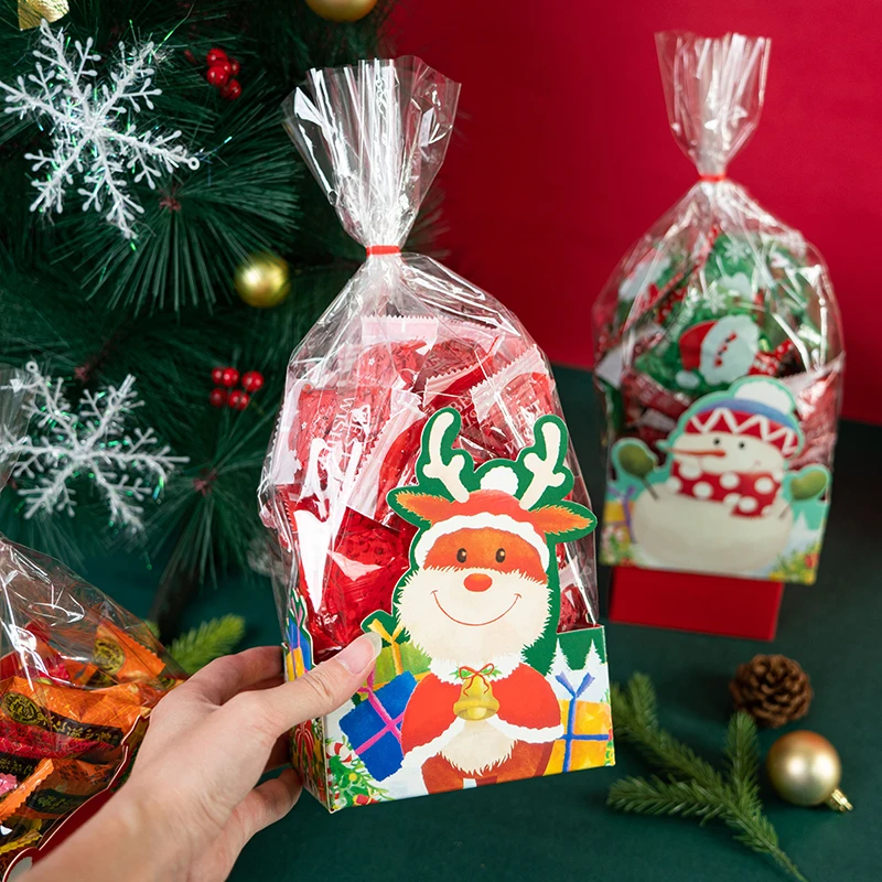 crianças, saco de doces feliz Natal, biscoitos