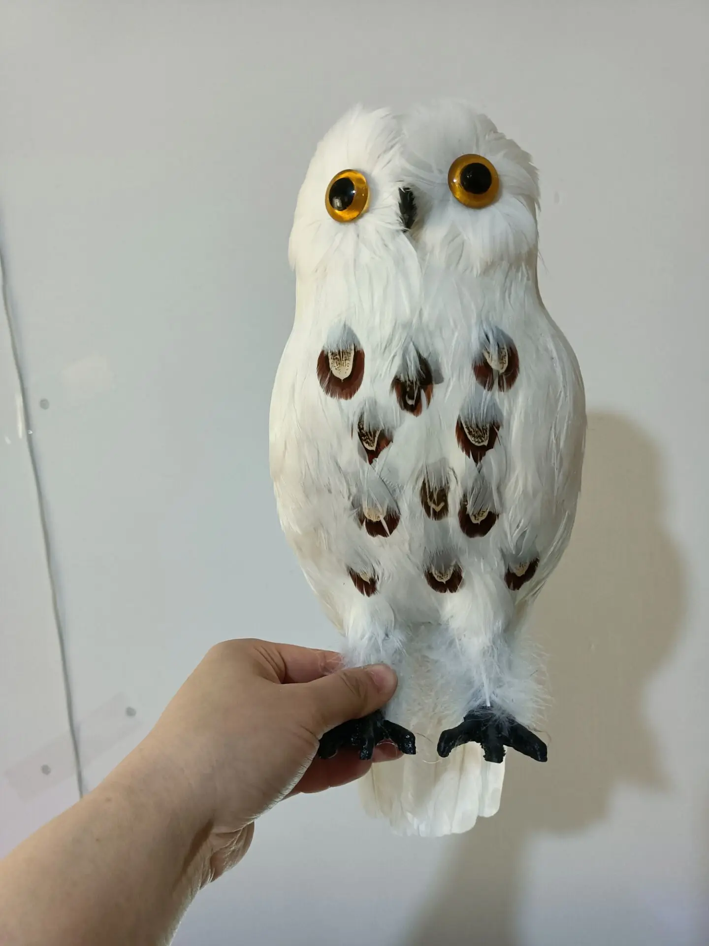 big simulation owl model foam&feather white&brown night owl bird doll gift about 30-32cm