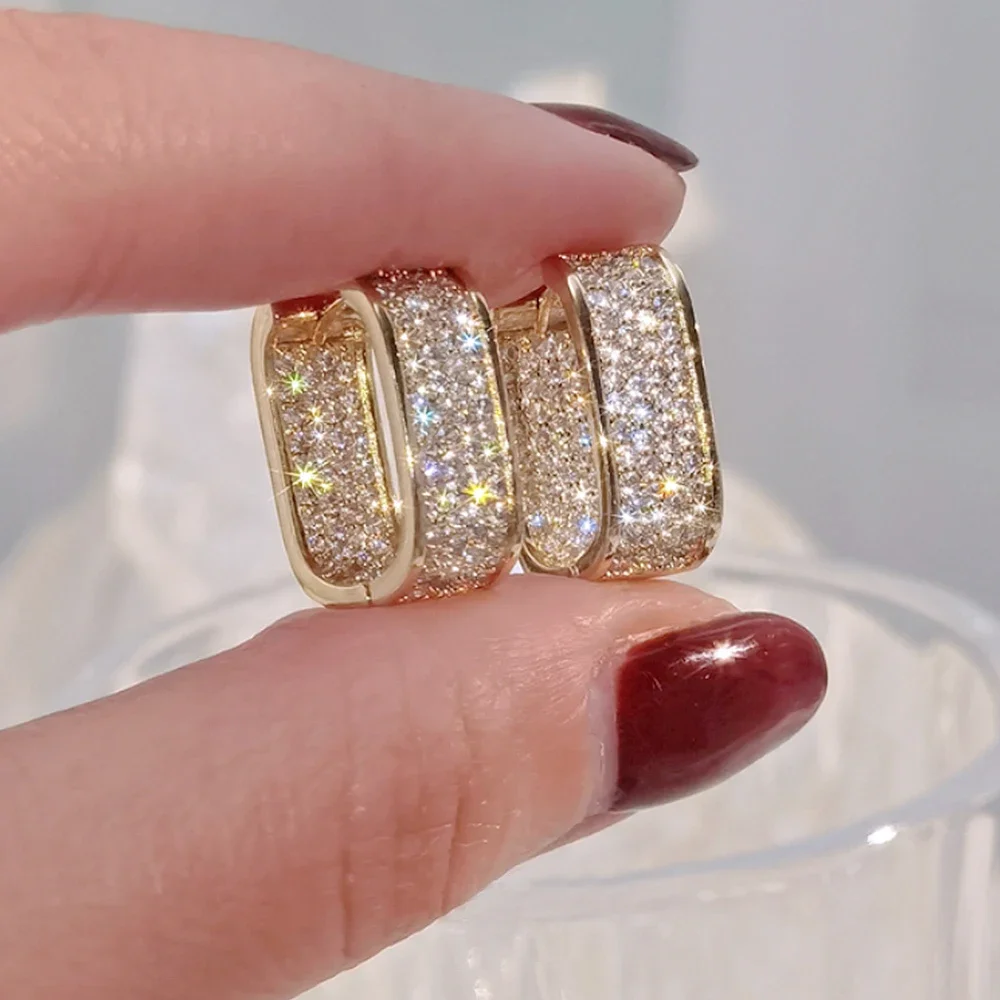 Hoop Earrings Korean Fashion for Women Metal Silver Color/Gold Color Simple Versatile Girls Earrings Jewelry