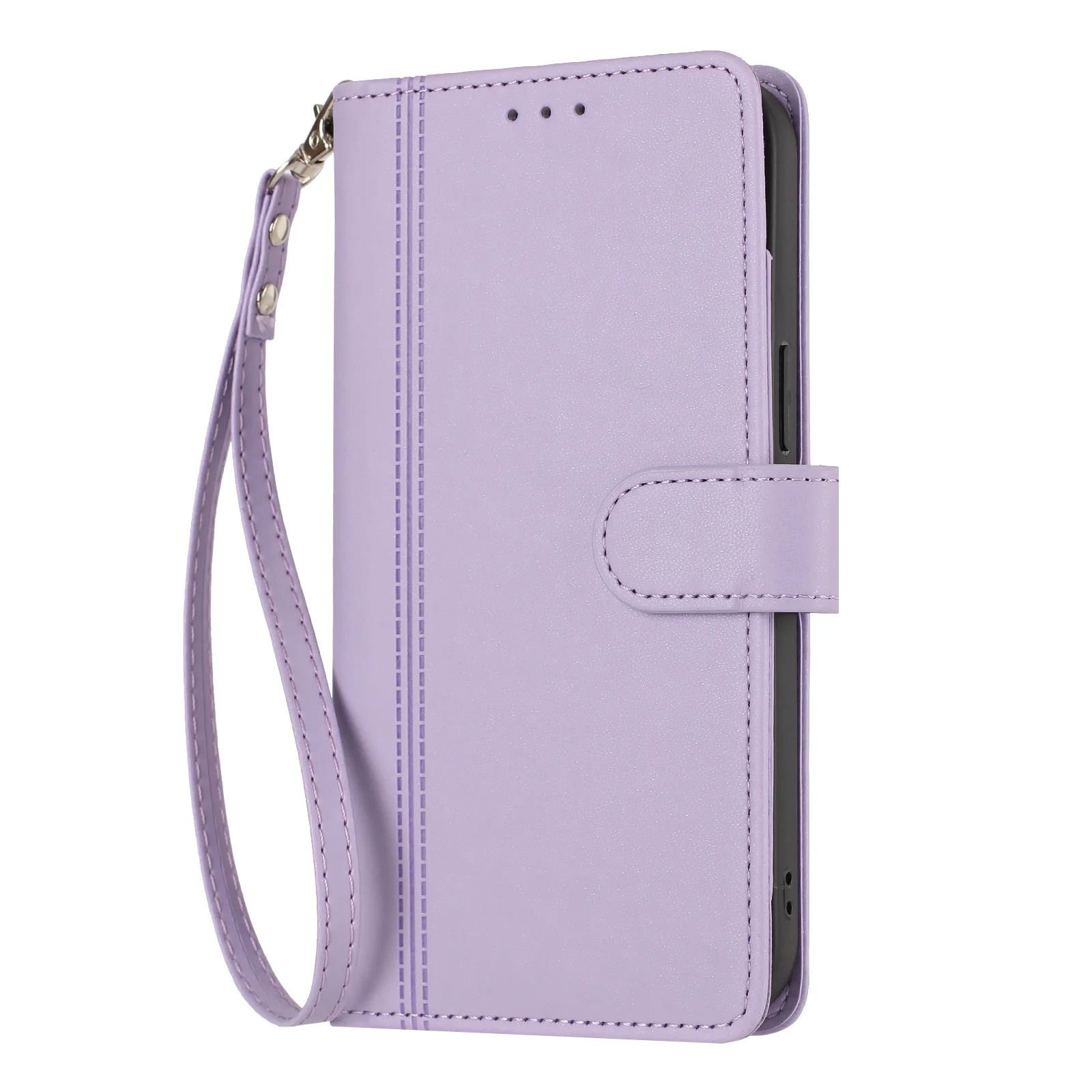 Luxury Leather Flip Phone Case with 9 Card Slots and Strap Book Wallet Design