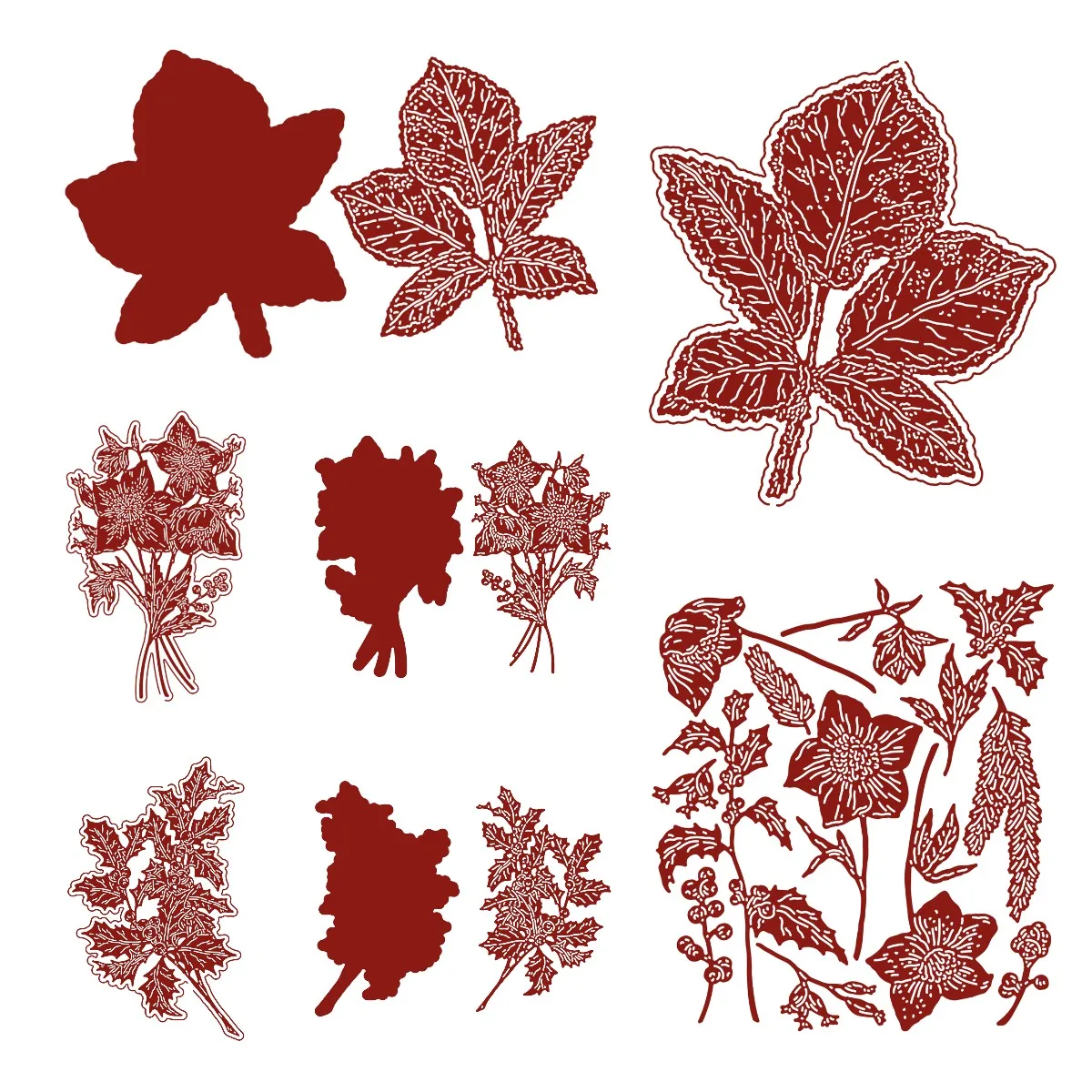 

Peaceful Holly Flowers Metal Cutting Dies DIY Scrapbooking Photo Album Decorative Embossing Paper Card Crafts Die Cuts Molds