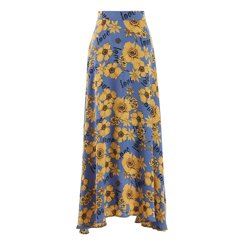 

Women's Runway Fashion Spring Summer Vintage Print Skirt Female Autumn Winter High Waist Basic A-Line Skirt TB1181