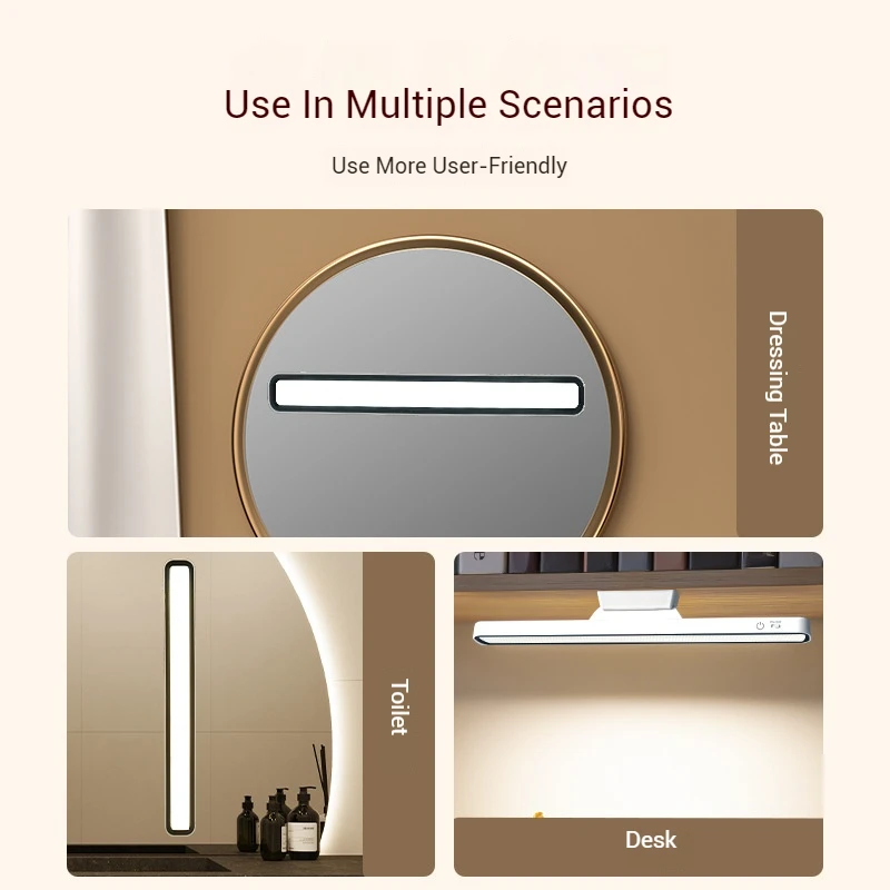 Bar Light Modern LED Magnetic Makeup Wall Lamp USB Rechargeable Portable Cabinet Light Sensor Switch Bathroom Vanity Lights Mirror Light