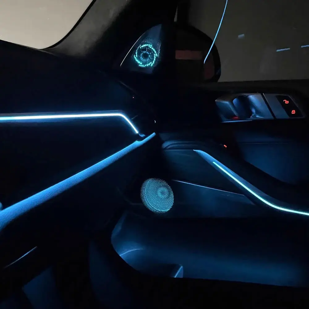 BMW x5 x7 g05 g07 용 HiFi 음악 스테레오 스피커 앰비언트 라이트, 11 색 LED 스피커 커버, 인테리어 스피커 장식 조명