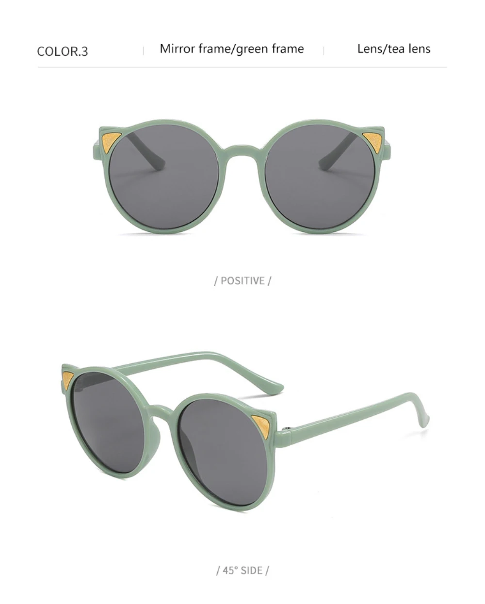 Nuovi occhiali da sole con orecchie di gatto per bambini Moda personalizzata Bambini Tonalità estive Protezione solare Occhiali da sole Gafas De Sol_voghion.com