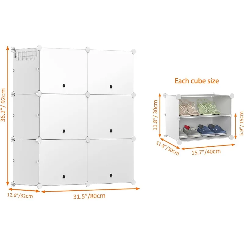 Shoe Rack 8 Tier Shoe Storage Cabinet 32 Pair Plastic Shelves Organizer For Closet Hallway Bedroom Entryway