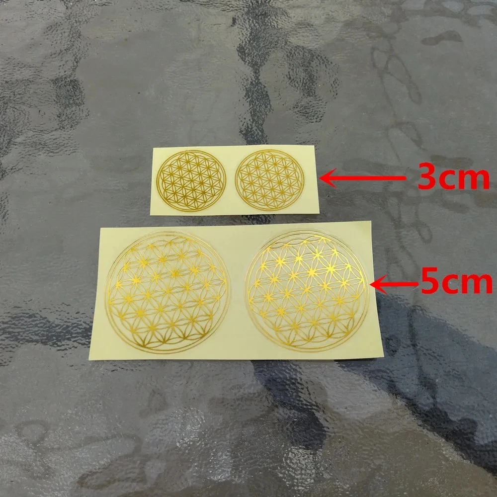 Flower of Life Energy Sticker Golden PVC Transparent Waterproof 60PCS/5CM wall stickers self adhesive stickers vinyl stickers self adhesive wall stickers vinyl wall stickers