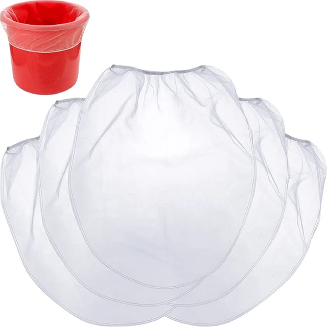 250 Micron Paint Screen Bag Elastic Opening for 1 Gallon Buckets 5pcs - White