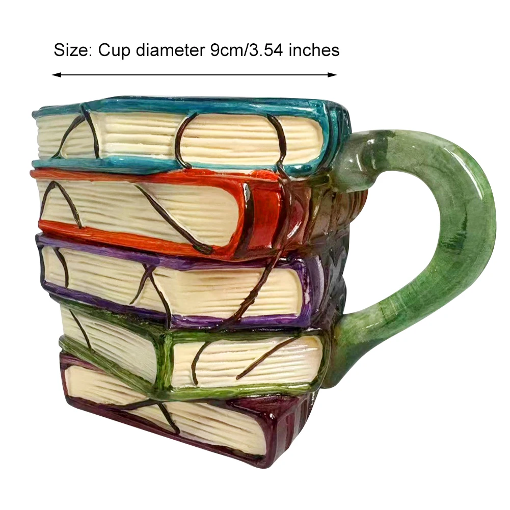 3D Resin Book Stack Coffee Mug - كوب قهوة ثلاثي ال...