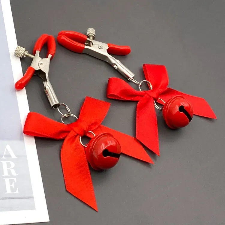4 Colors Sexy Bow Adjustable Nipple Clamp Breast Bdsm Small Bell Adult Fetish Flirting Teasing Sex Toys For Couples nipple clips sex toys