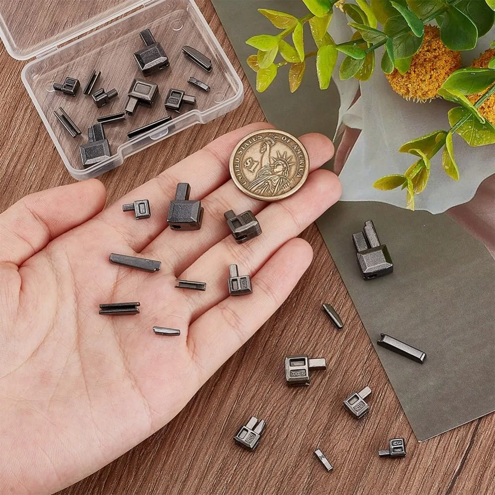 Zipper Repair Kit Zipper Accessories 16 Sets Metal Zipper Repair4 Sizes Zipper Insertion Pin #3#5#8#10 Latch Slider Retainer Bottom Stop