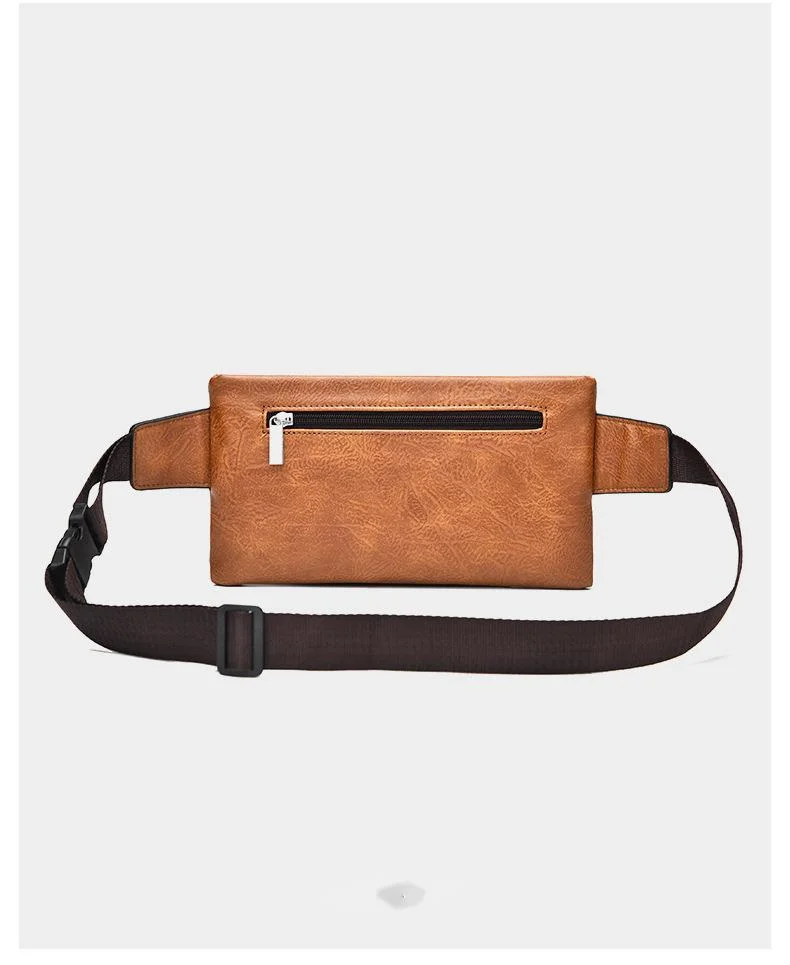 2023 New Hot Selling Men's Shoulder Bag Crossbody Bag Tactical Chest Bag Mobile Waist and Crotch Bag Multi Functional Chest Bag Retro PU Waist Bag_voghion.com