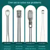 6pcs Stainless Steel Ear Wax Removal Tool Set Spiral Rotating EarPicking Spoon Ear Picker Spoon For Cleaning Collecting Ear Wax 5