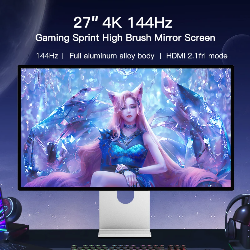 Kuycon P27D 27인치 4K144hz 모니터 컴퓨터 고화질 IPS 미러 스크린 모니터