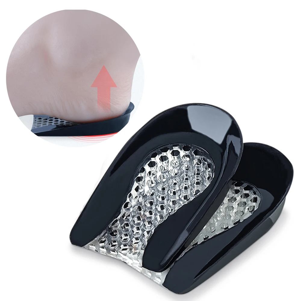 Silicone Gel Heel Pad Shock Absorption Plantar Fasciitis Pain Relief Foot Care Insert Insole Height Increase Cup Cushion Pad orthopedic insoles shoe insoles shoe heel pads