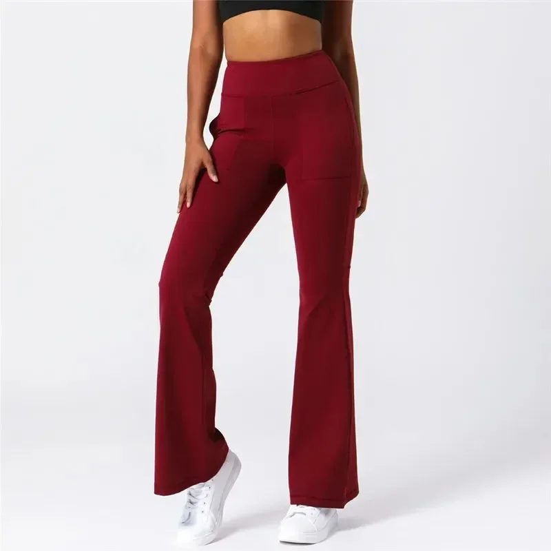 Women Sports Pant Solid Color High Waist Yoga Legging Dance Slimming Casual Loose Wide-leg Pants Athletic Fitness Clothing