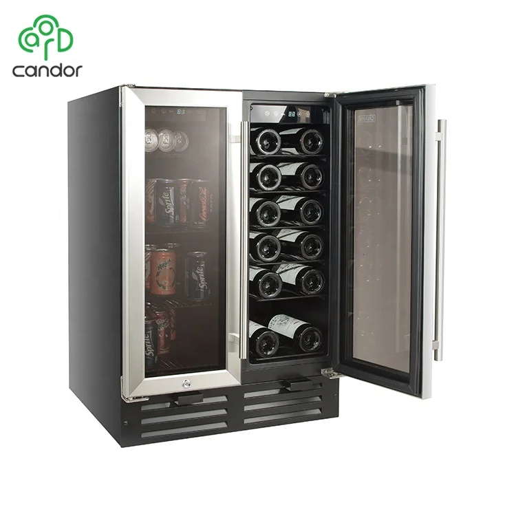 36-Bottle Compressor Dual Zone Wine Beverage Cooler Electric Built-in Installation Outdoor Household Hotel Use