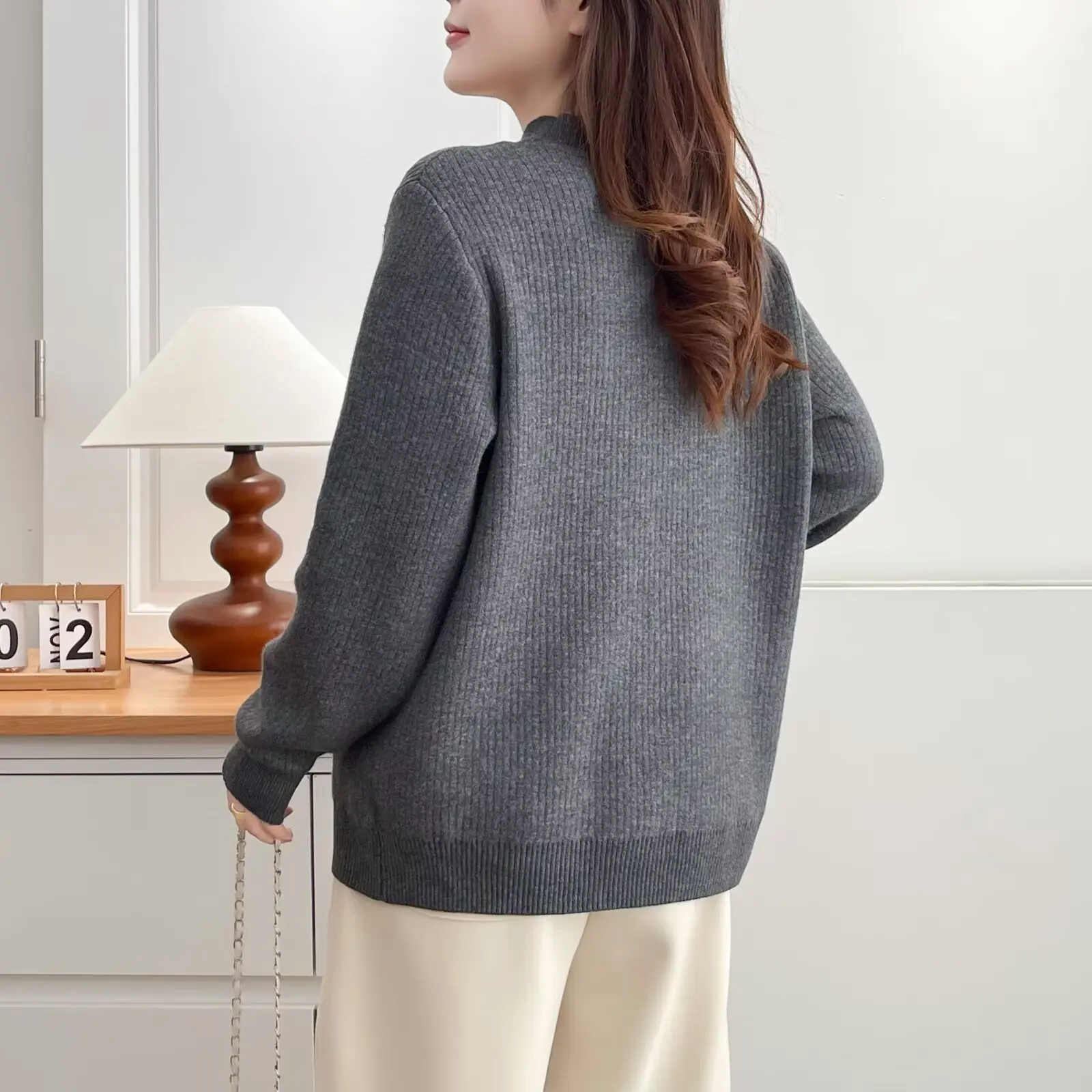 XXXXL Fashion Plus Size Women's Sweaters Autumn Winter New Stylish Beaded hollowed-out one-piece Fleece Warm Knitted Jumper 2586