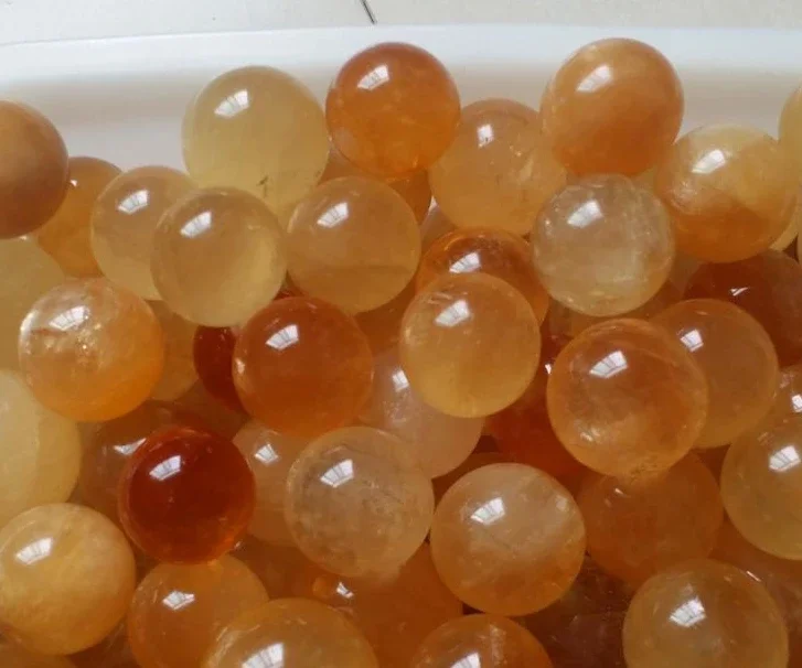 3cM natural orange Calcite Sphere Crystal quartz Ball Chakra Healing rock Reiki Stone Carving Crafts with stand(1 PC) 5