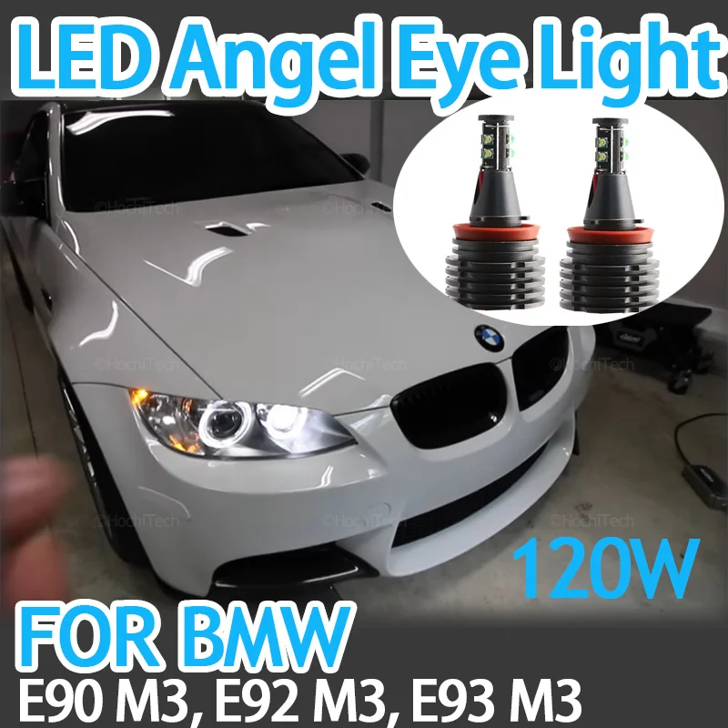 Led Bmw Angel Eyes Ring Marker Lampadine Per Bmw Serie 3 E90 M3, E92 M3, E93 M3 2008-2013 120W H8 Marker Lampadine Luce Diurna